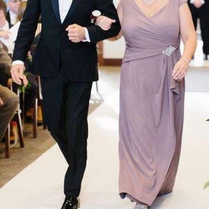 Purple Jade by Jasmine Mother-of-the-Bride Long V-Neck Dress